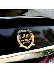 Металлическая эмблема на автомобиль "HYNDAI" самоклеящаяся